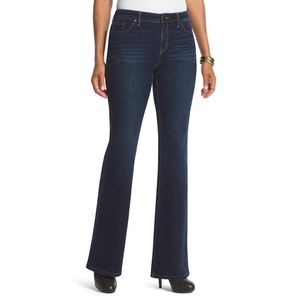 Chico’s The Platinum Flare Jeans 8 dark wash